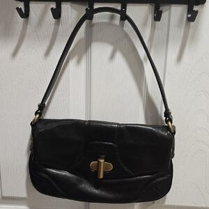 Kenneth Cole Black Leather Shoulder Bag